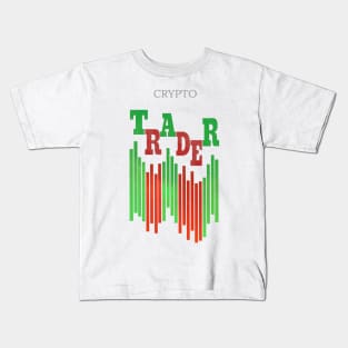 CRYPTO TRADER (CLEAN) / WHITE Kids T-Shirt